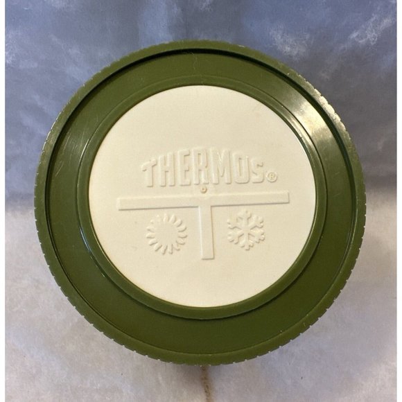 Vintage Thermos King-Seeley Model 1155/3 Insulated Jar 8oz Food Soup Green White - Picture 2 of 7